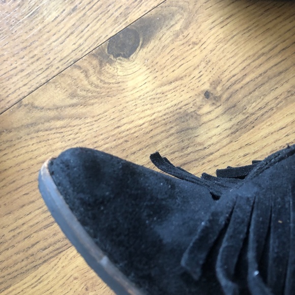 size 7 gently worn free people coconuts suede fringe booties Nashville party - Picture 5 of 6